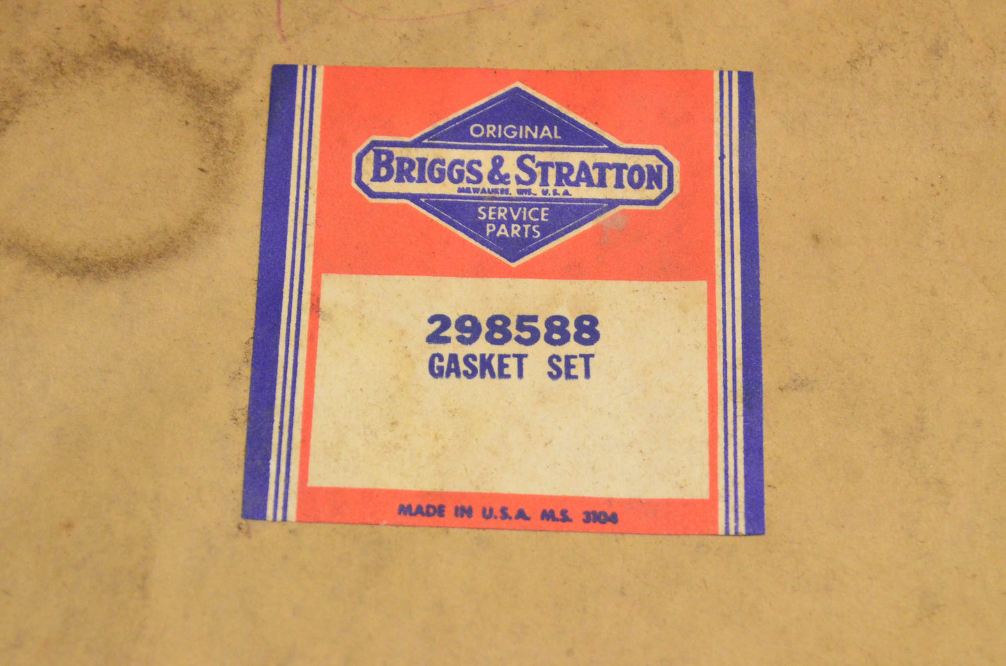 New OEM Briggs & Stratton 298588 Gasket Kit NOS