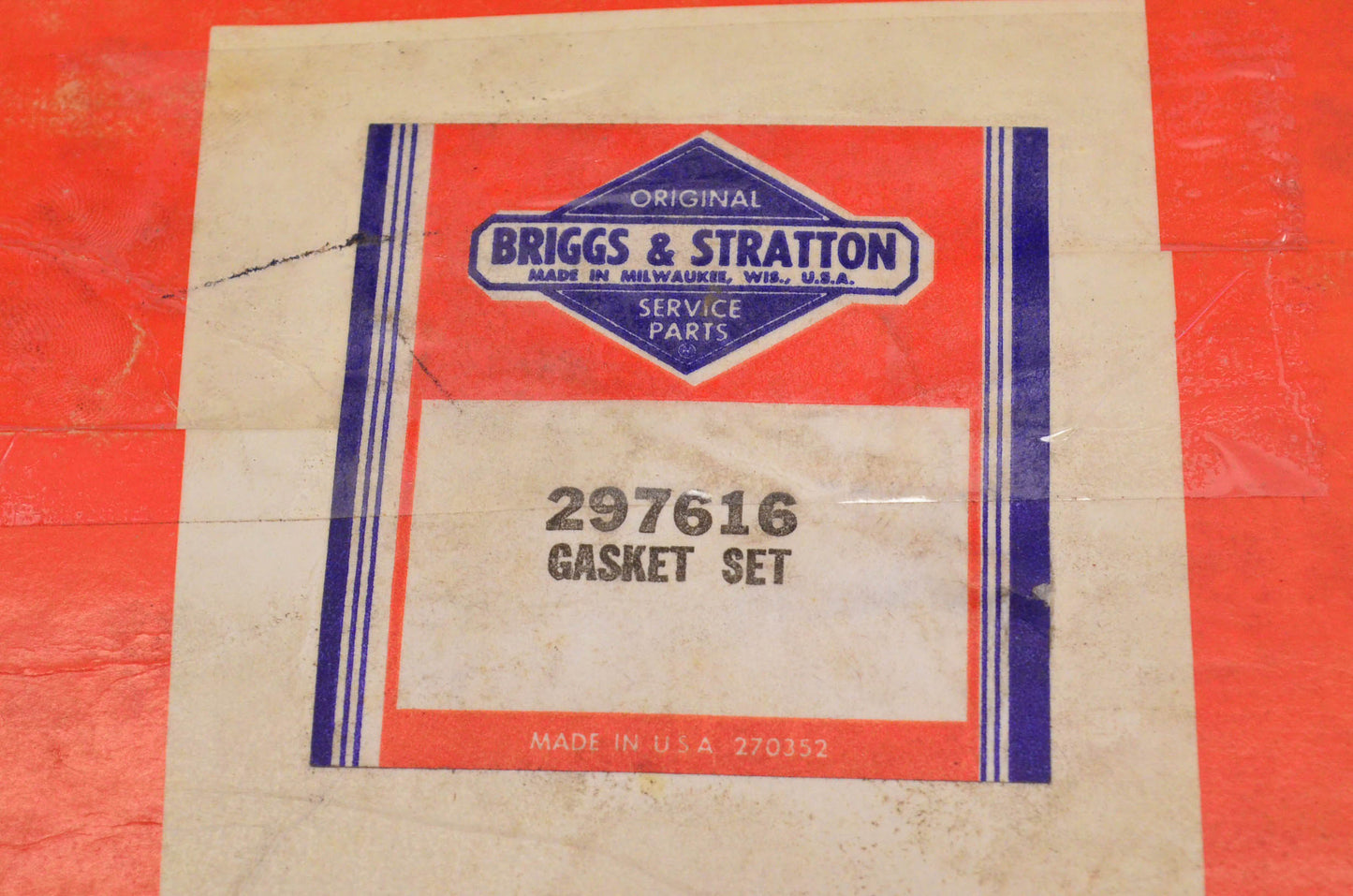 New OEM Briggs & Stratton 297616 Gasket Kit NOS