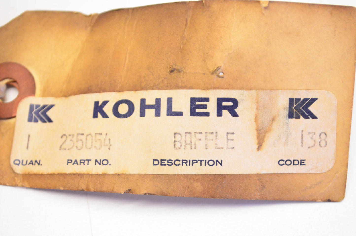 Kohler 235054 Cylinder Air Baffle NOS