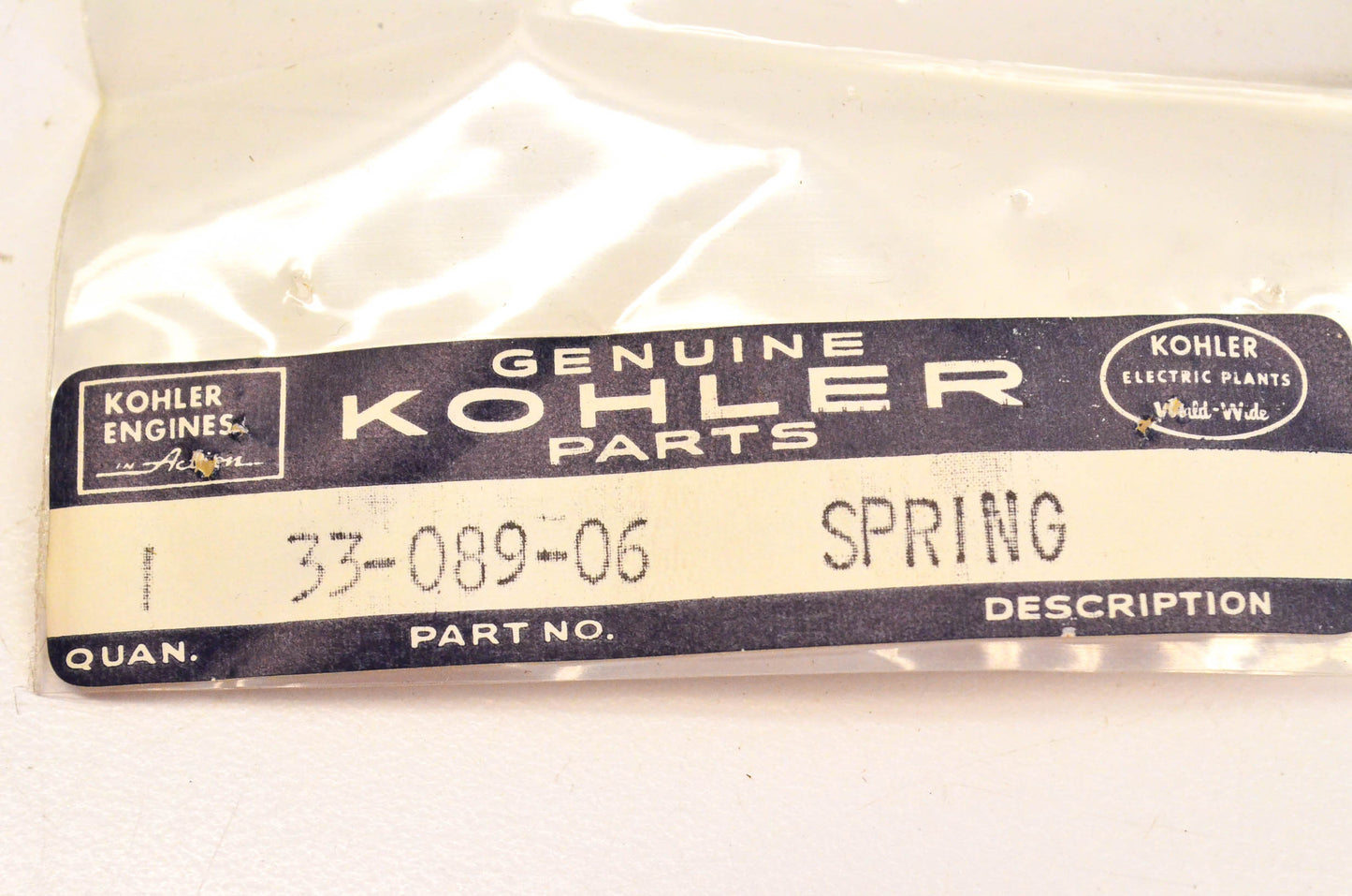 Kohler 33-089-06, 4108906-S Spring NOS