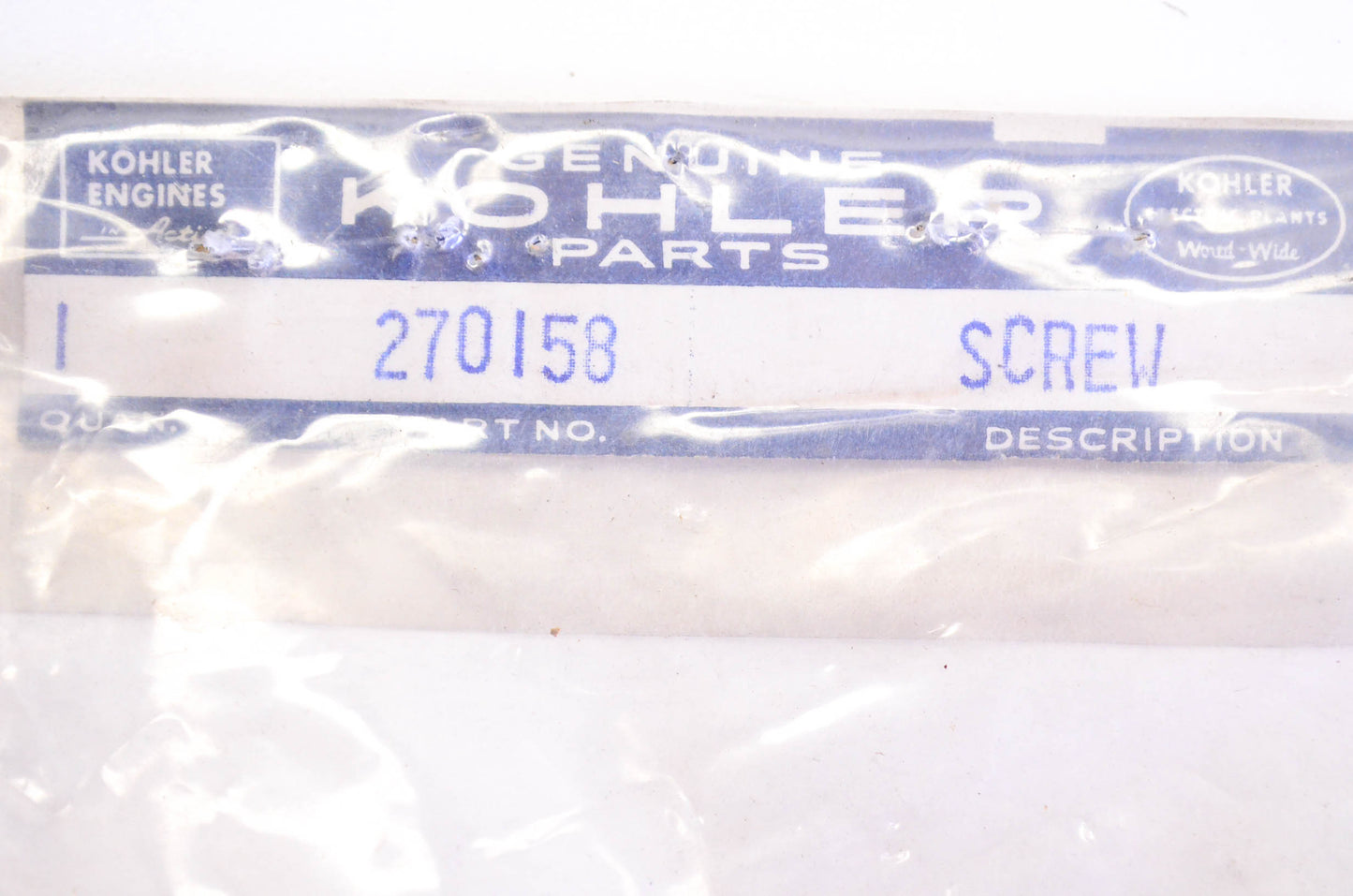 Kohler 270158 Screw NOS