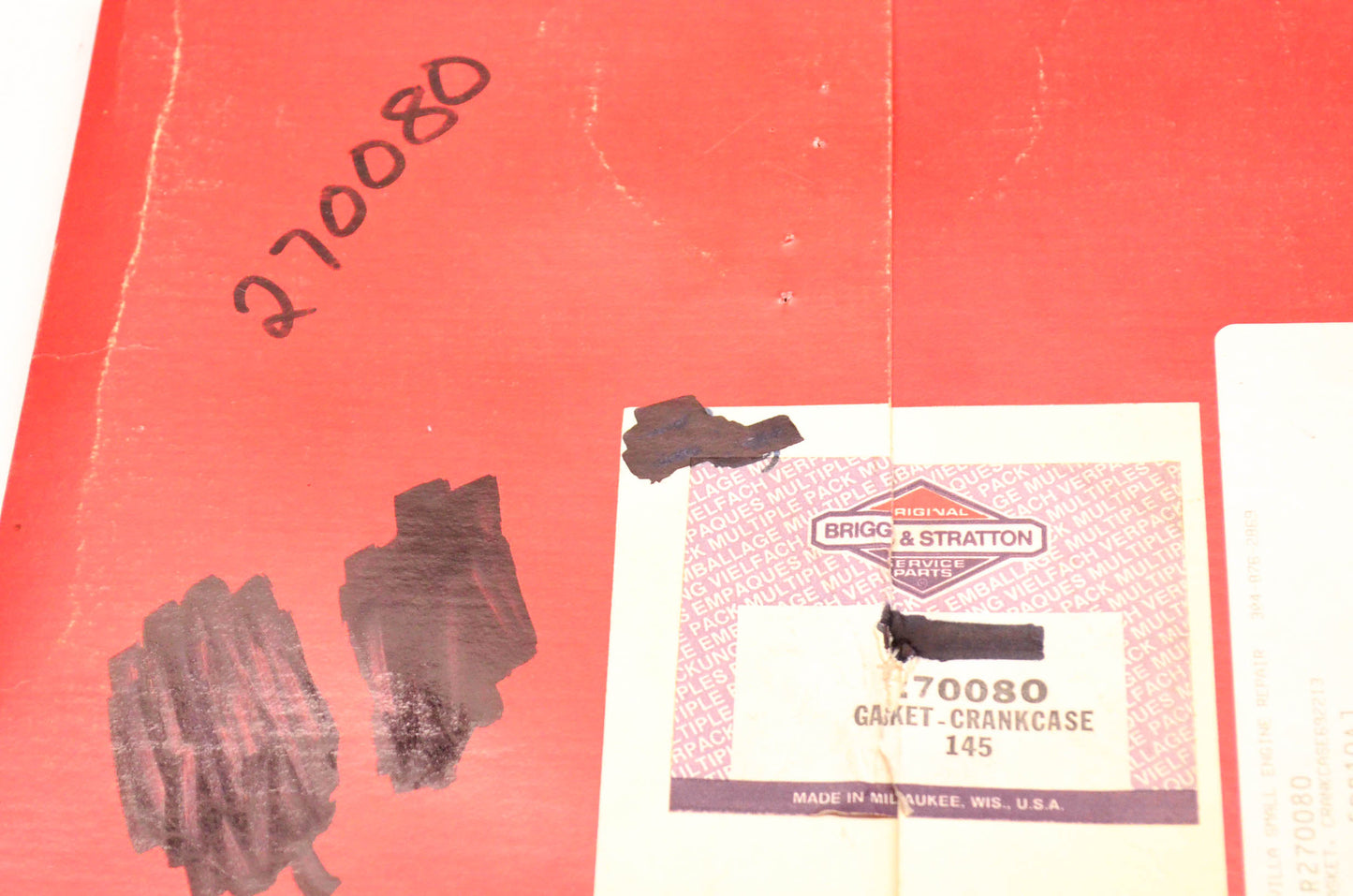 New OEM Briggs & Stratton 270080 Crankcase Gasket NOS