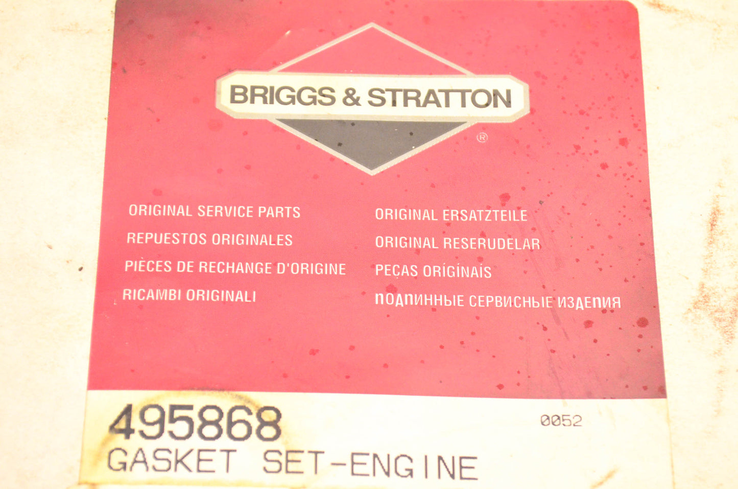 New OEM Briggs & Stratton 495868 Engine Gasket Kit NOS