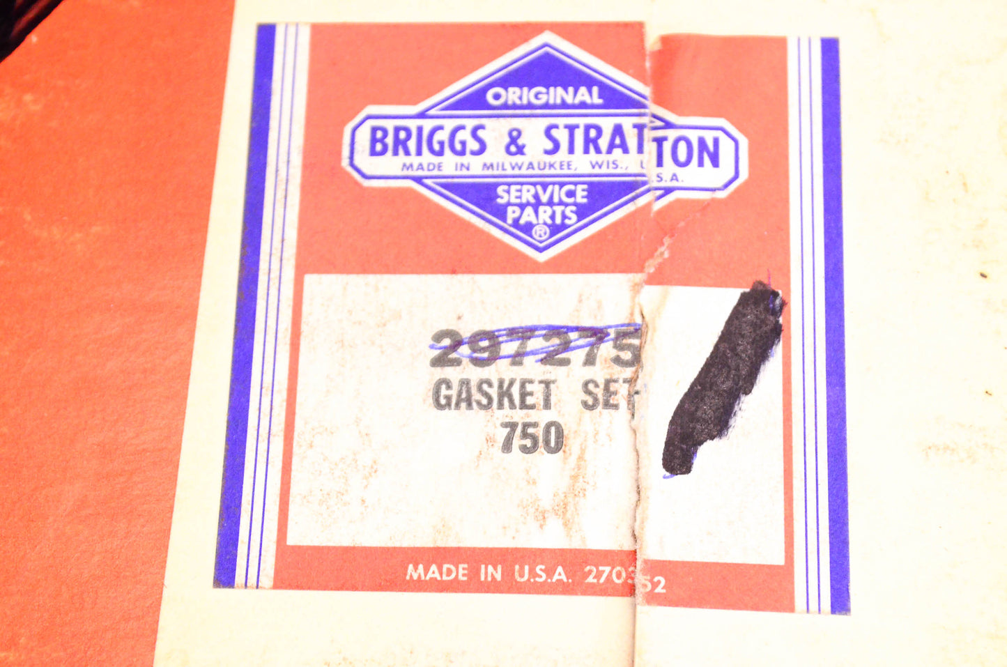 New OEM Briggs & Stratton 297275 Gasket Kit NOS