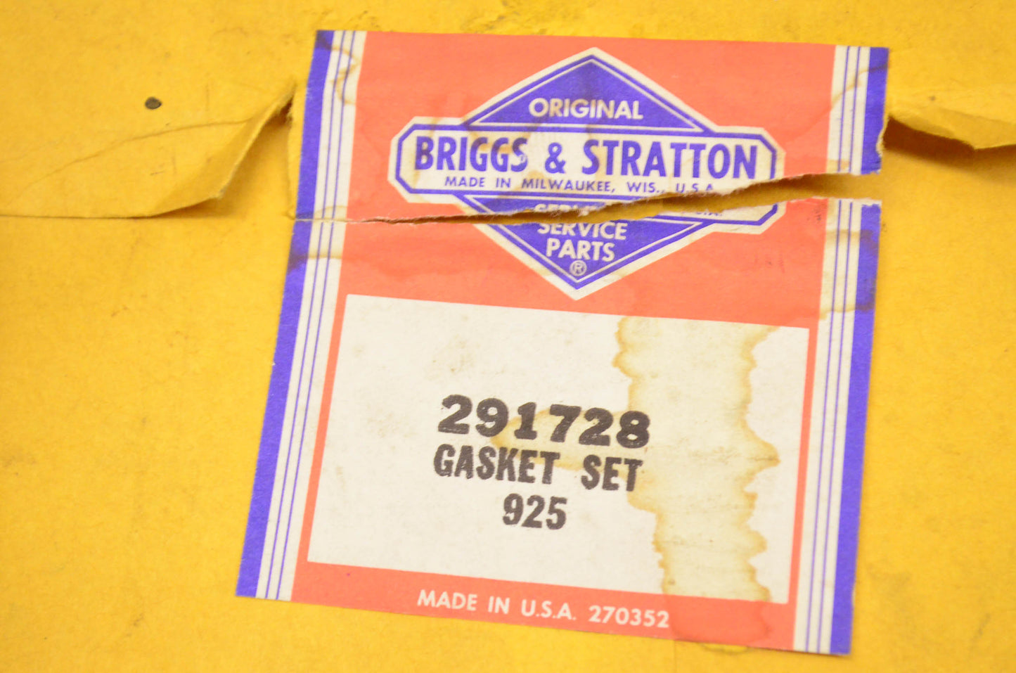 New OEM Briggs & Stratton 291728 Gasket Kit NOS