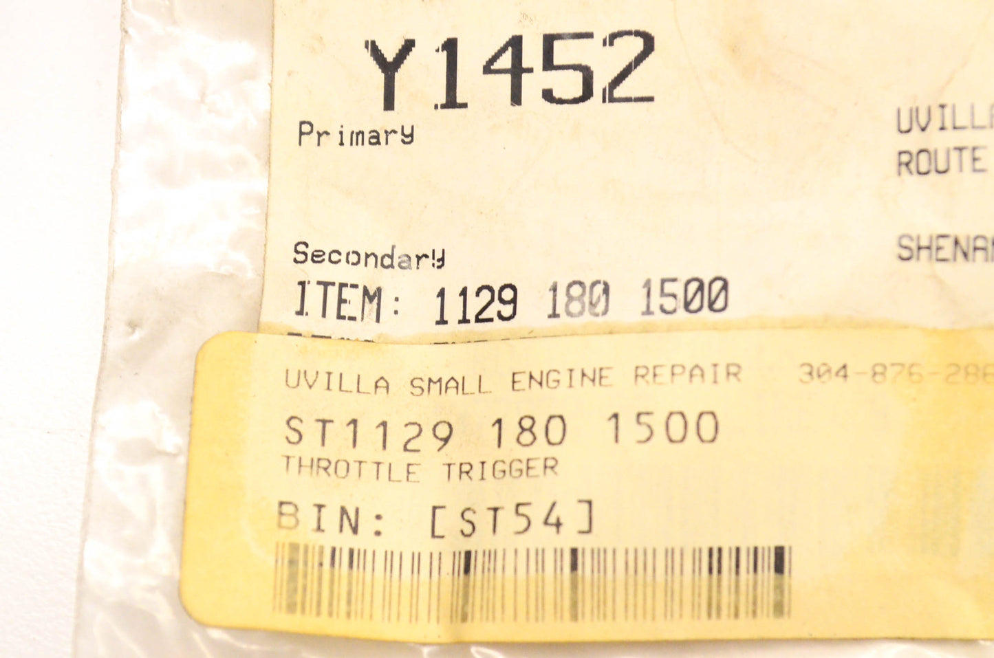 New OEM Stihl 1129-180-1500 Throttle Trigger NOS