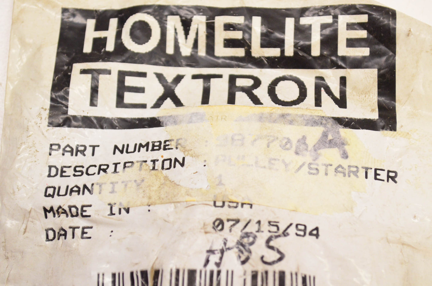 Homelite 98770-A, 98770A Starter Pulley NOS