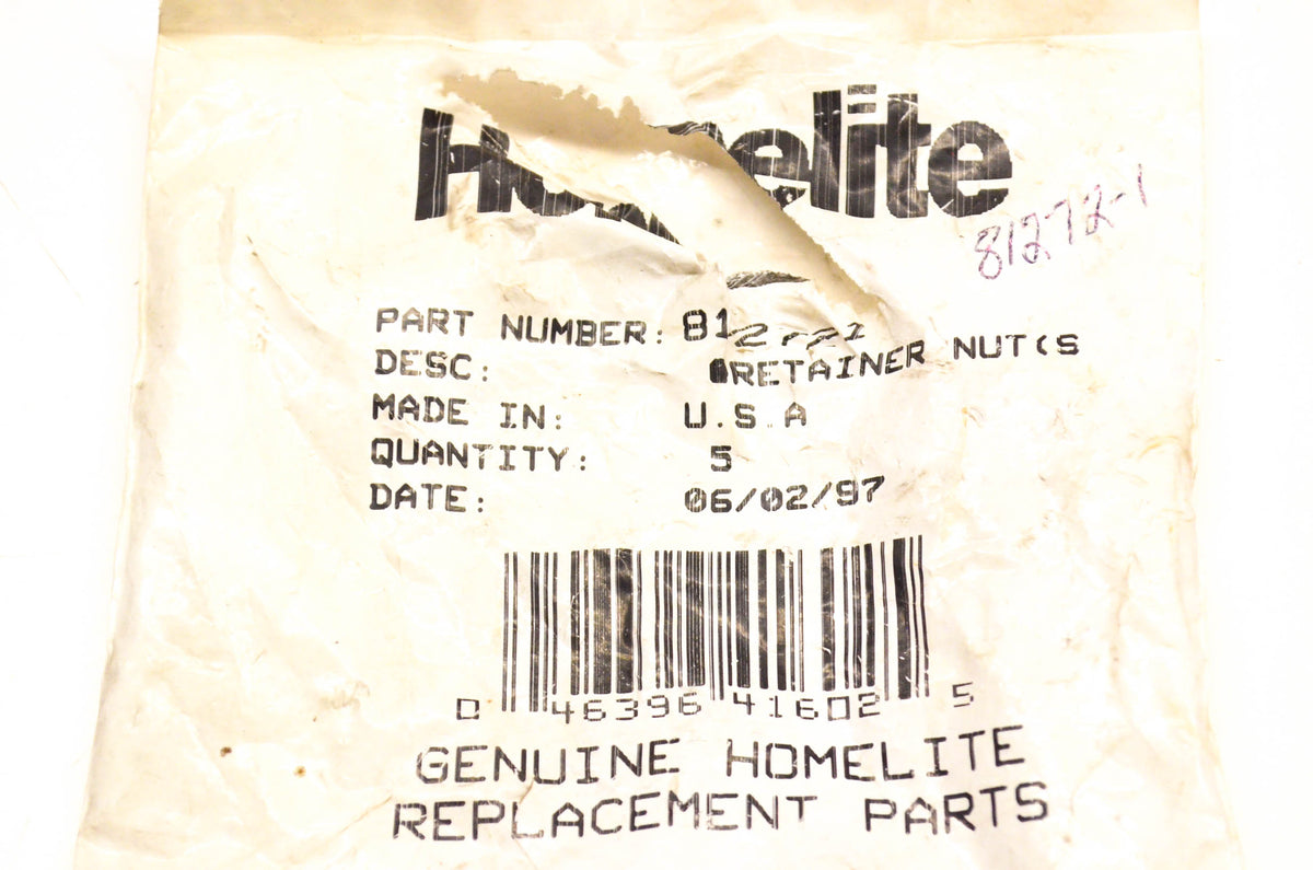 Homelite 81272-1, 812721 Retainer Nut NOS