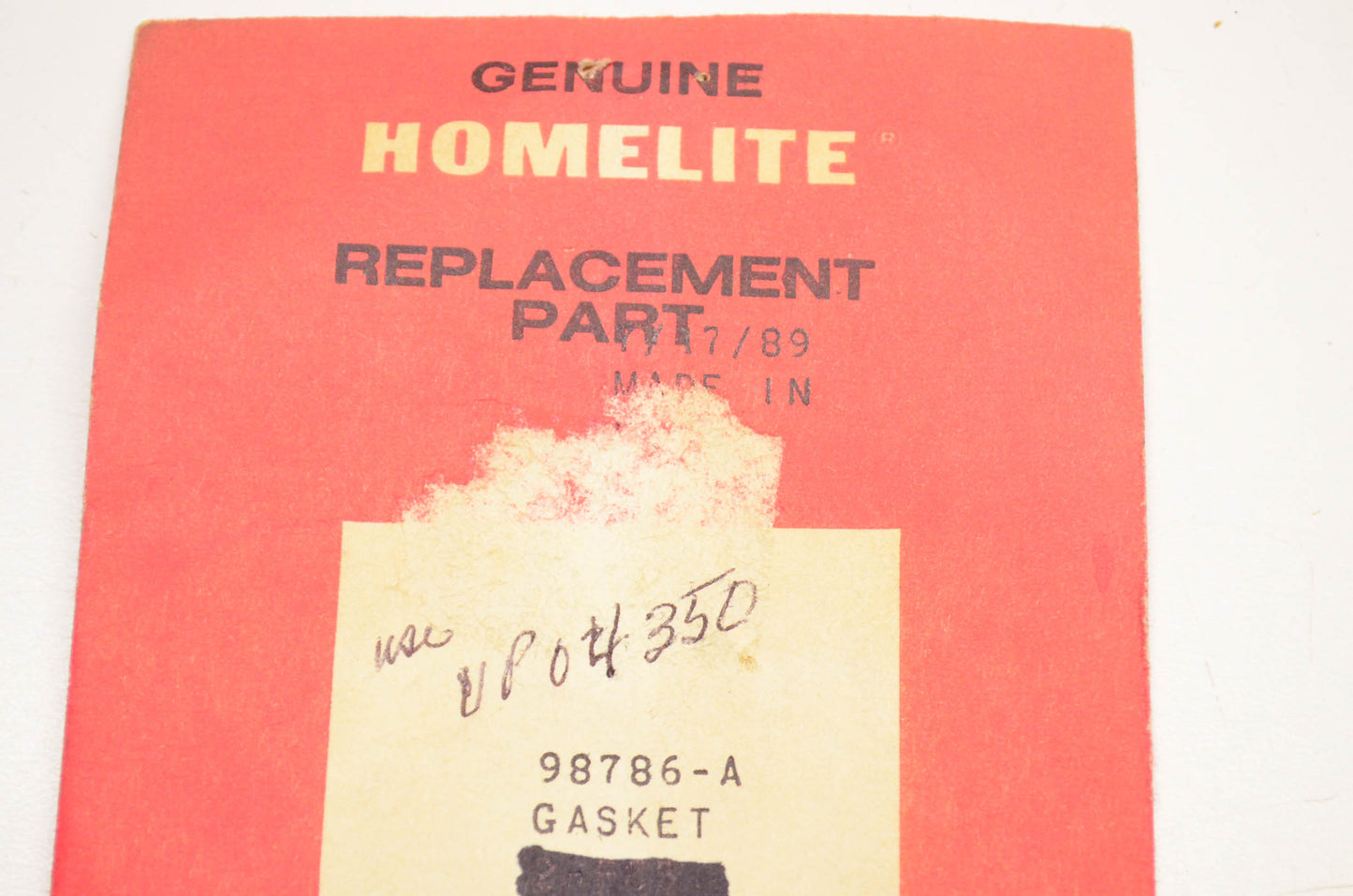Homelite 98786-A Muffler Gasket NOS