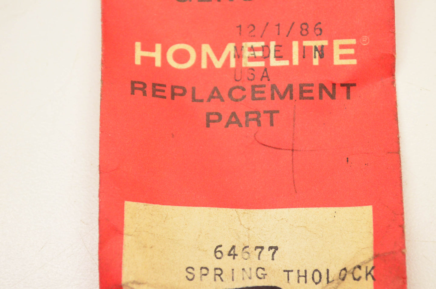 Homelite 64677 Throttle Lock Spring NOS