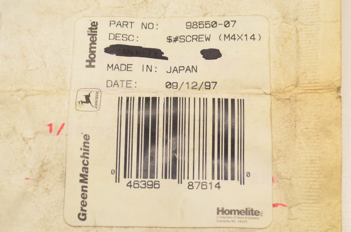 Homelite 98550-07 Screw NOS