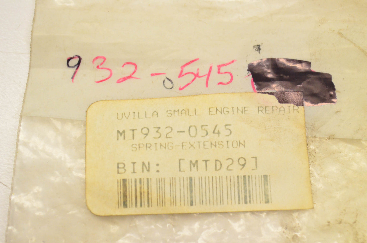 MTD 932-0545 Extension Spring NOS