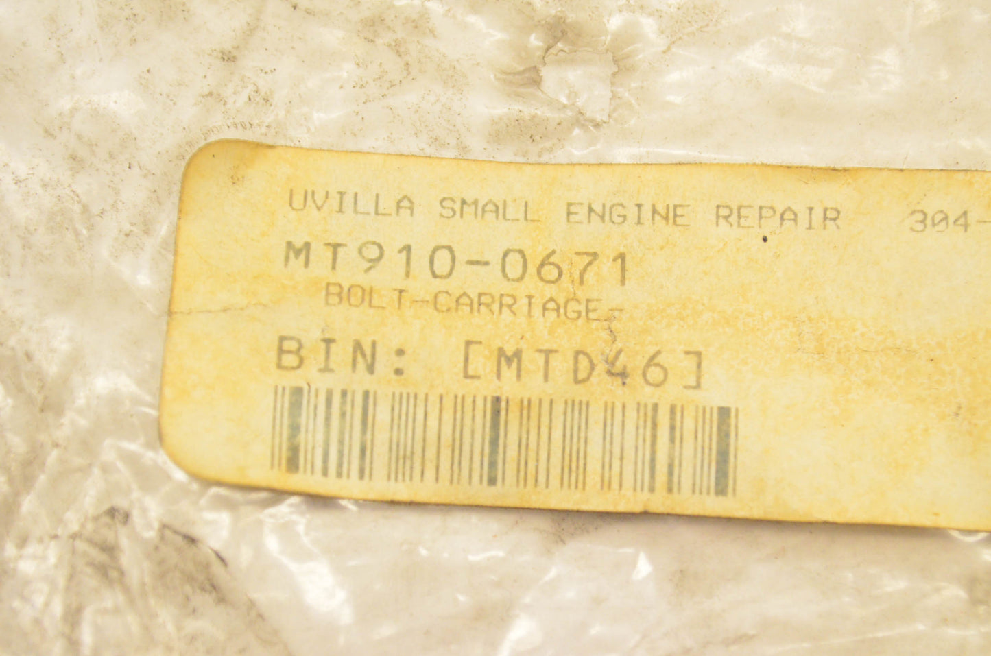 MTD 910-0671 Bolt NOS
