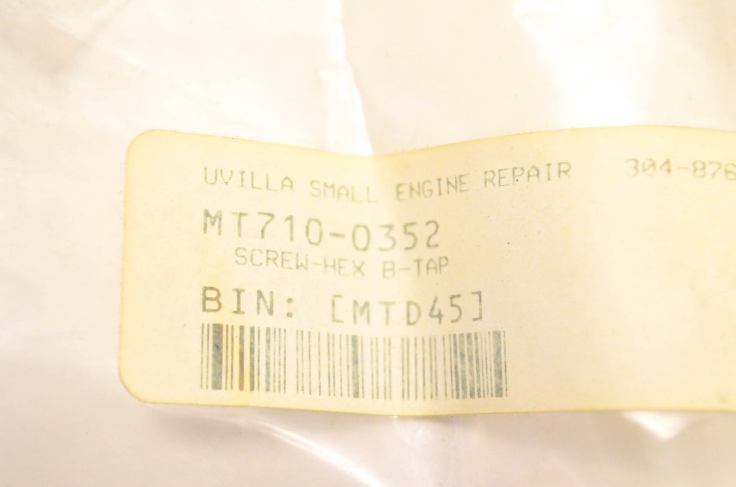 MTD 710-0352 Hex Screw NOS