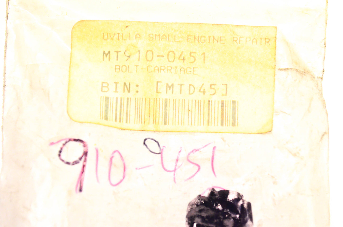MTD 910-0451 Carriage Bolt NOS