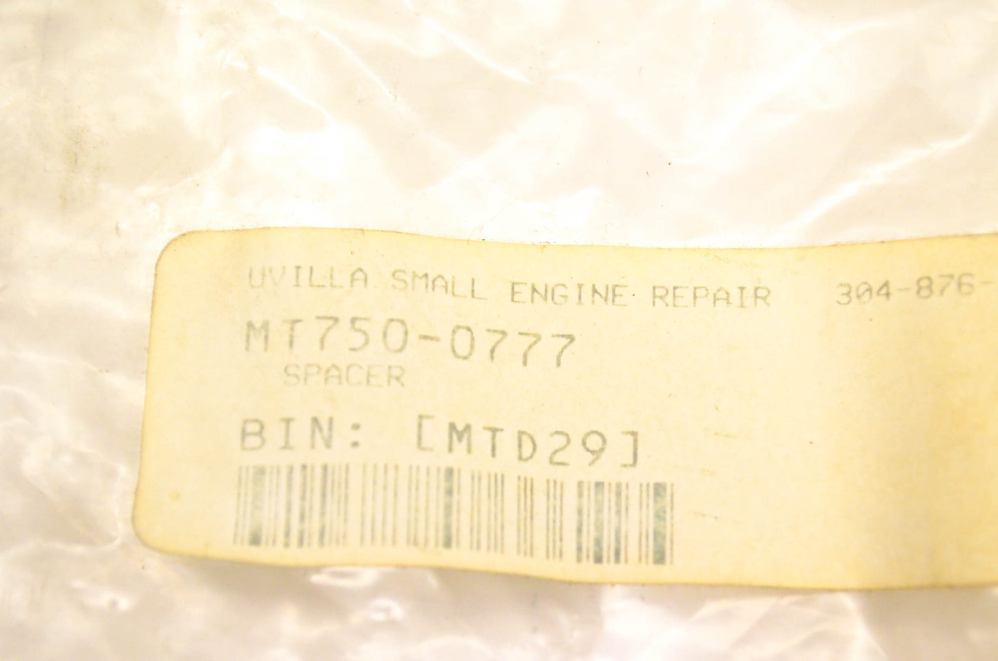 MTD 750-0777 Spacer NOS