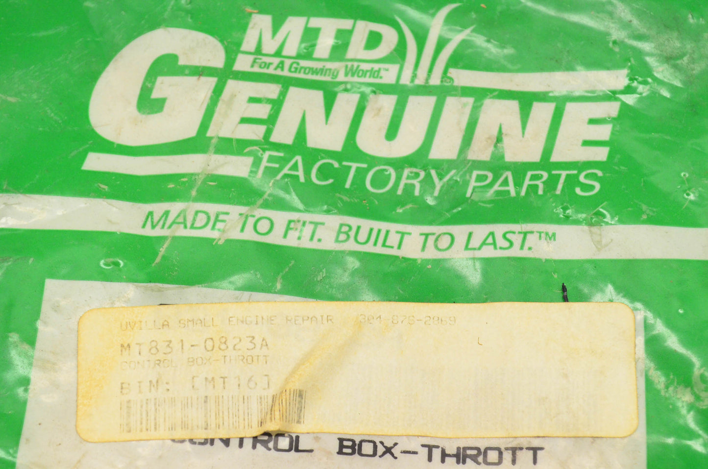 MTD 831-0823A Throttle Control Box Kit NOS