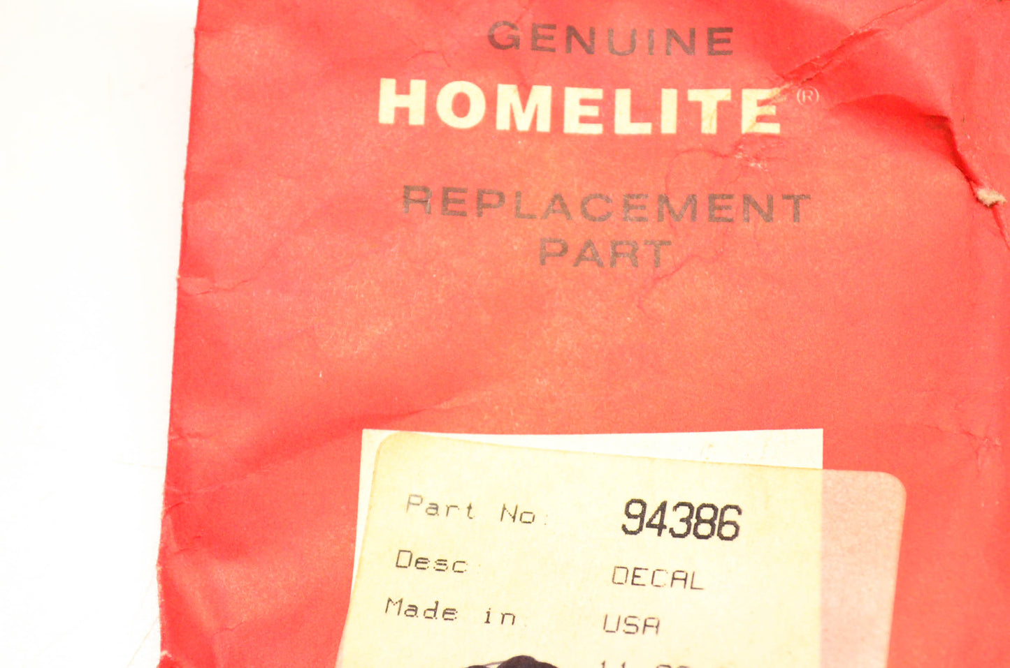 Homelite 94386 330 Housing Decal Qty 4 NOS
