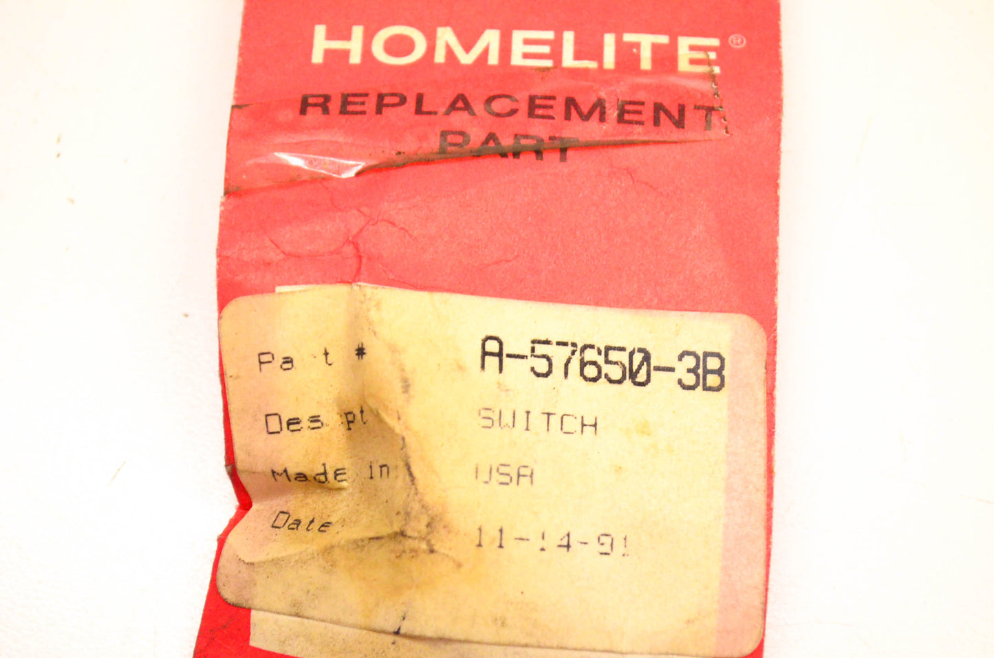 Homelite A-57650-3B Toggle Switch Kit NOS