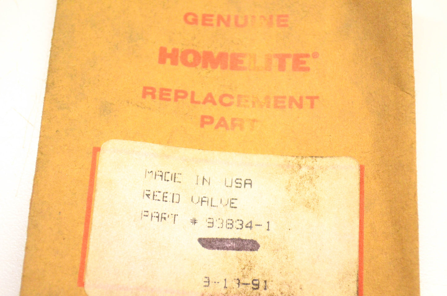 Homelite 93834-1 Intake Valve Reed NOS