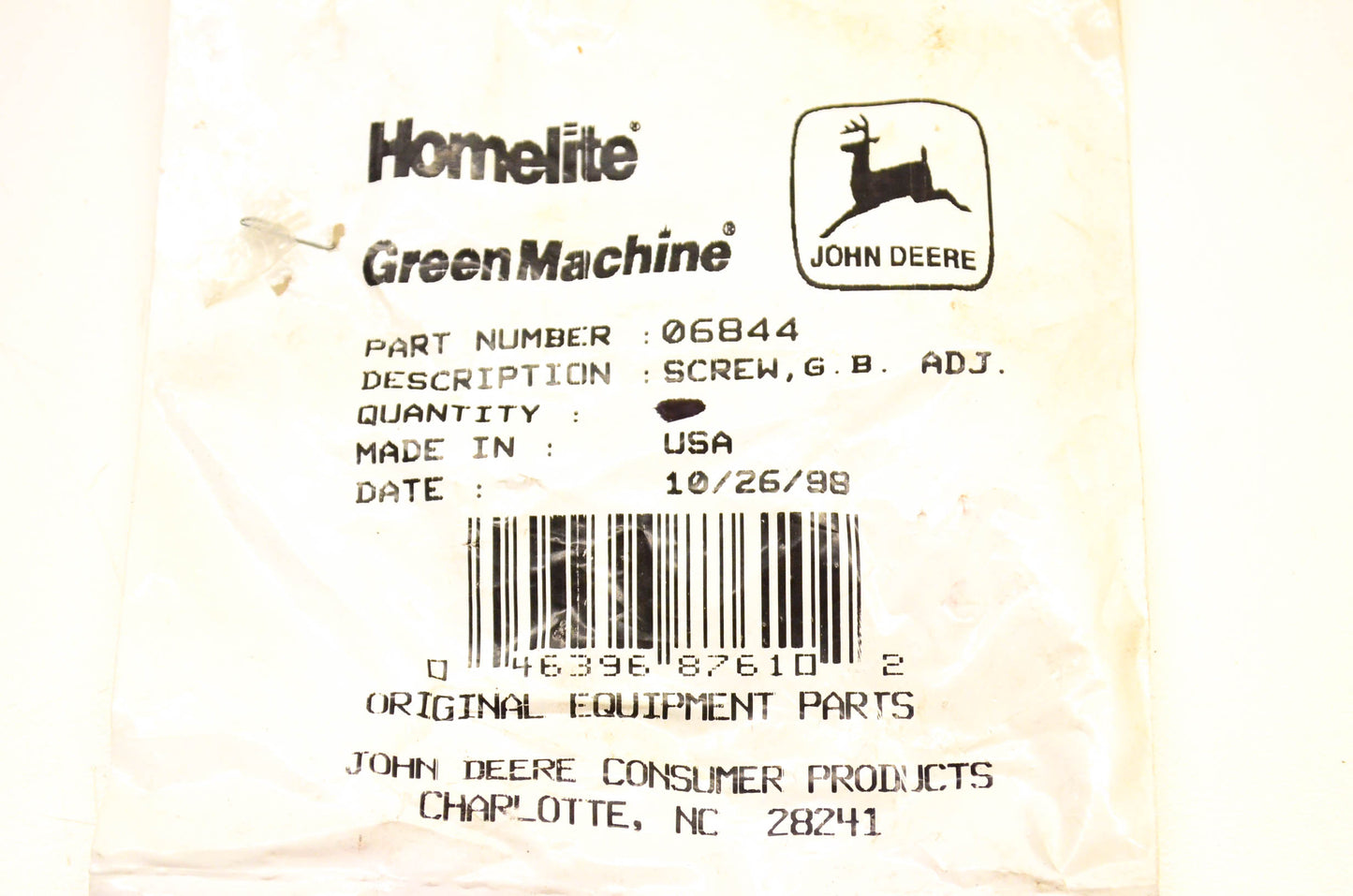 Homelite 06844 Screw NOS
