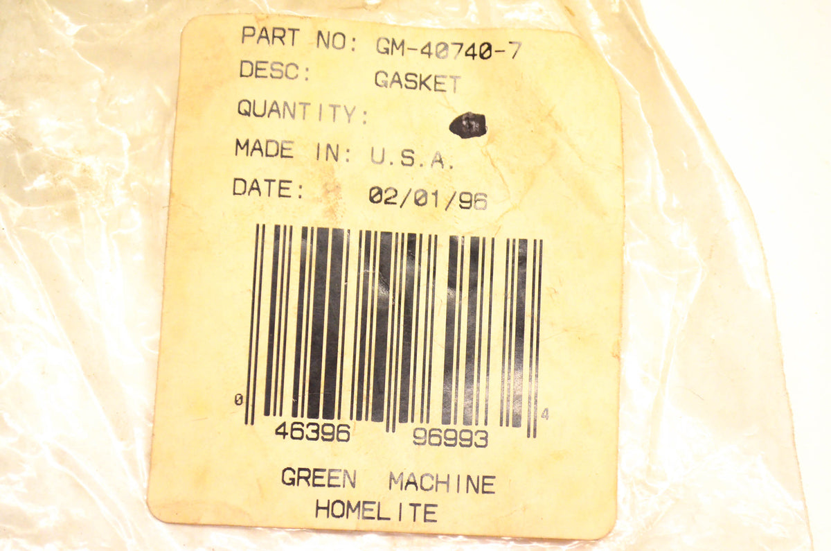 Homelite GM-40740-7 Gasket NOS