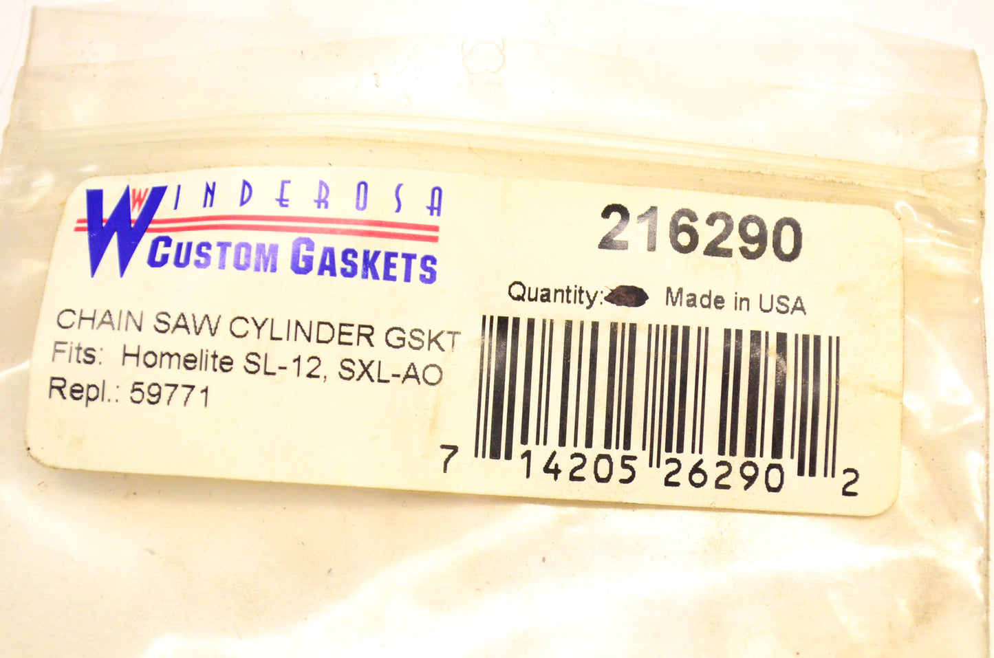 Winderosa Custom Gaskets 216290, 59771 Gasket NOS
