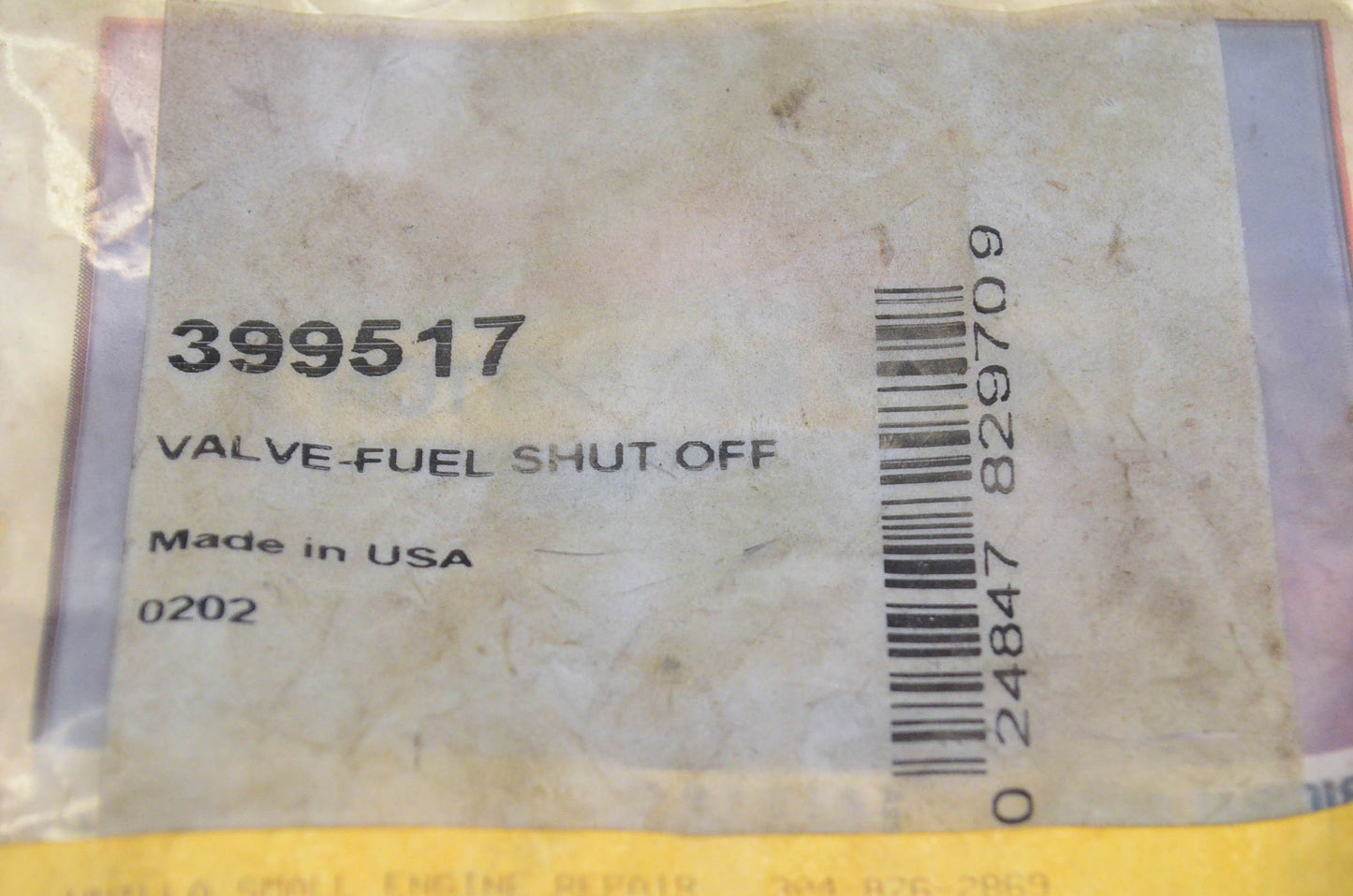 New OEM Briggs & Stratton 399517 Fuel Shut Off Valve NOS
