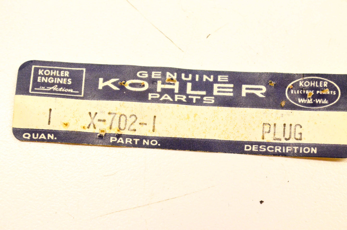 Kohler X-702-1 Plug NOS