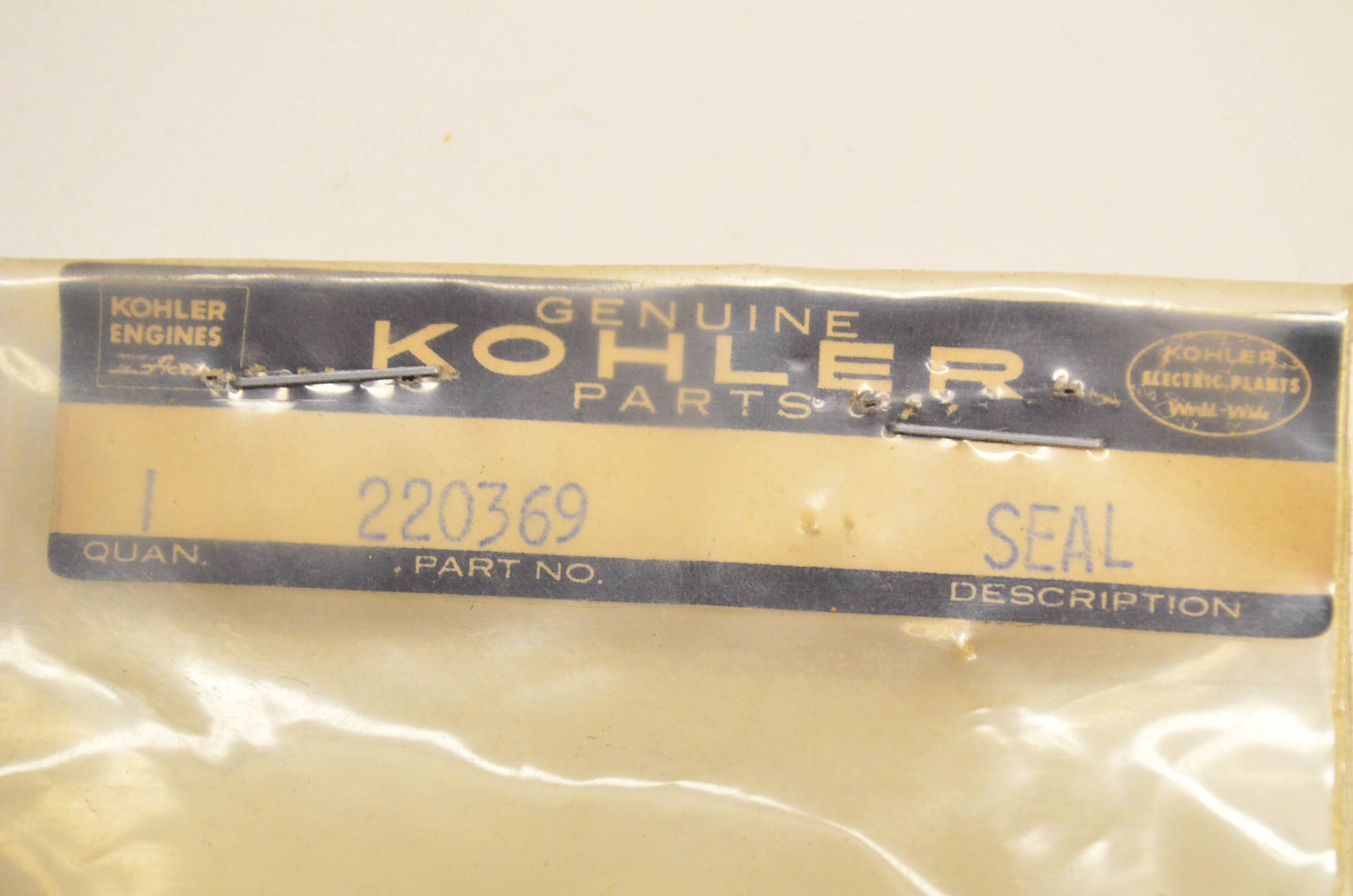 Kohler 220369 Seal NOS