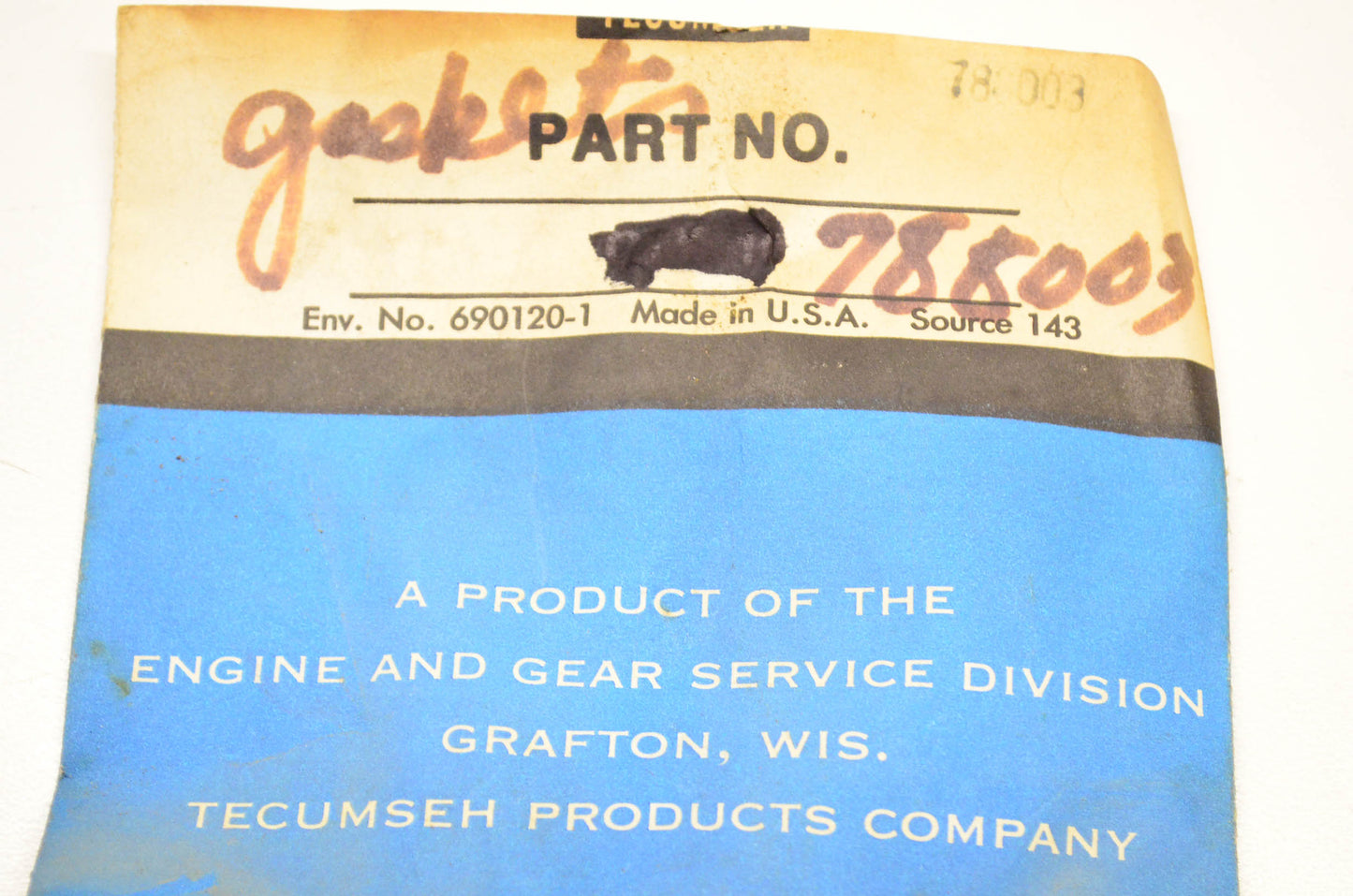 Tecumseh 788003 Gasket NOS