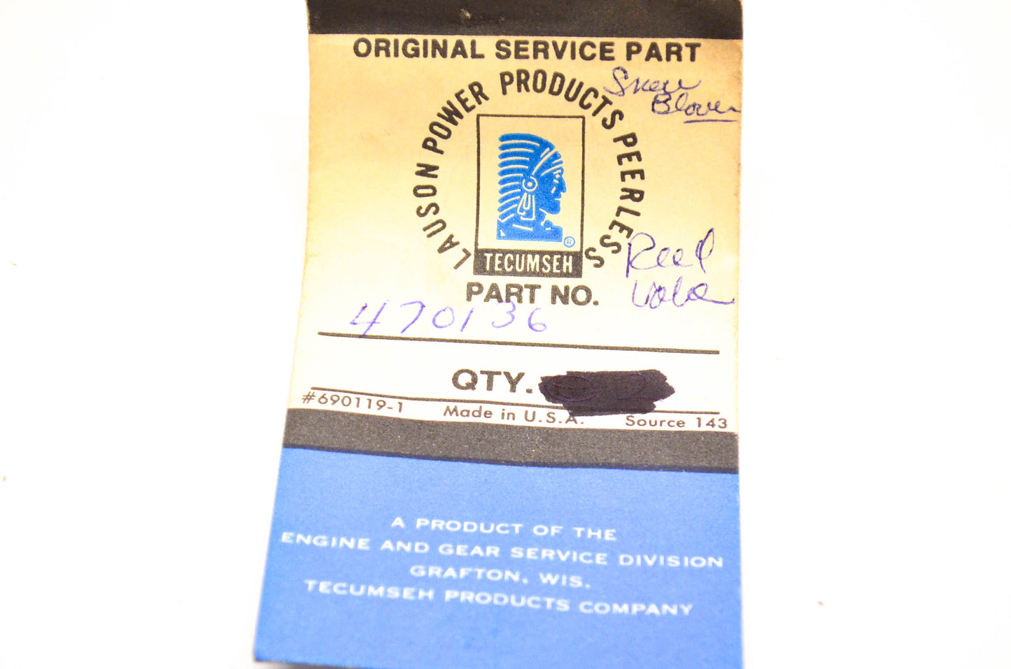 Tecumseh 470136 Reed Valve Qty 2 NOS