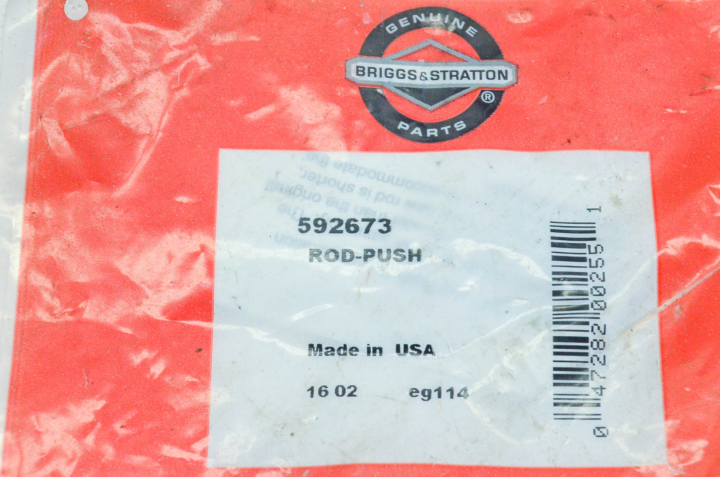 New OEM Briggs & Stratton 592673 Push Rod NOS