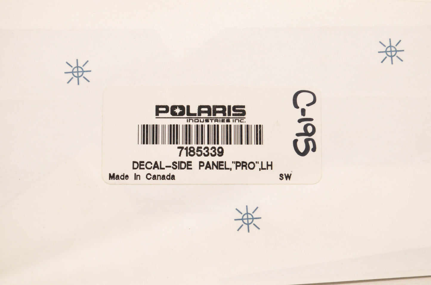 New OEM Polaris 7185339 Left Side Panel Pro Decal NOS