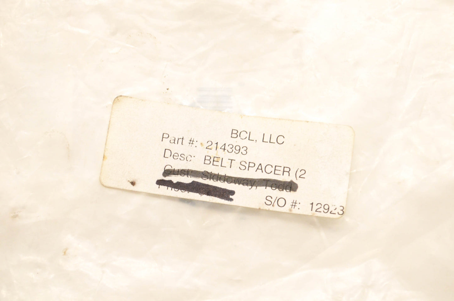 Comet 214393A, 214393 Belt Spacer Kit NOS
