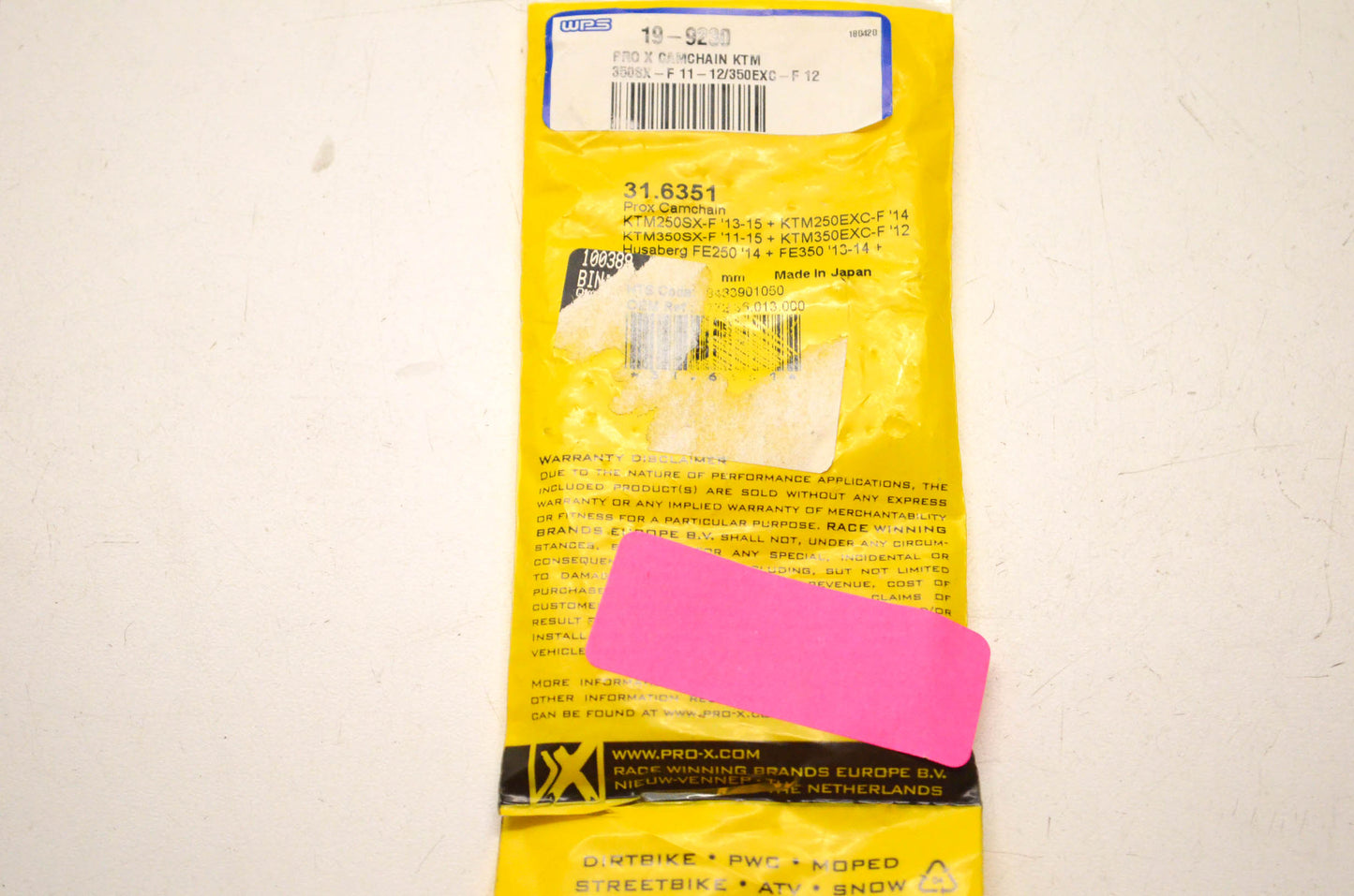 Pro-X 31.6351, 19-9230 Cam Chain NOS