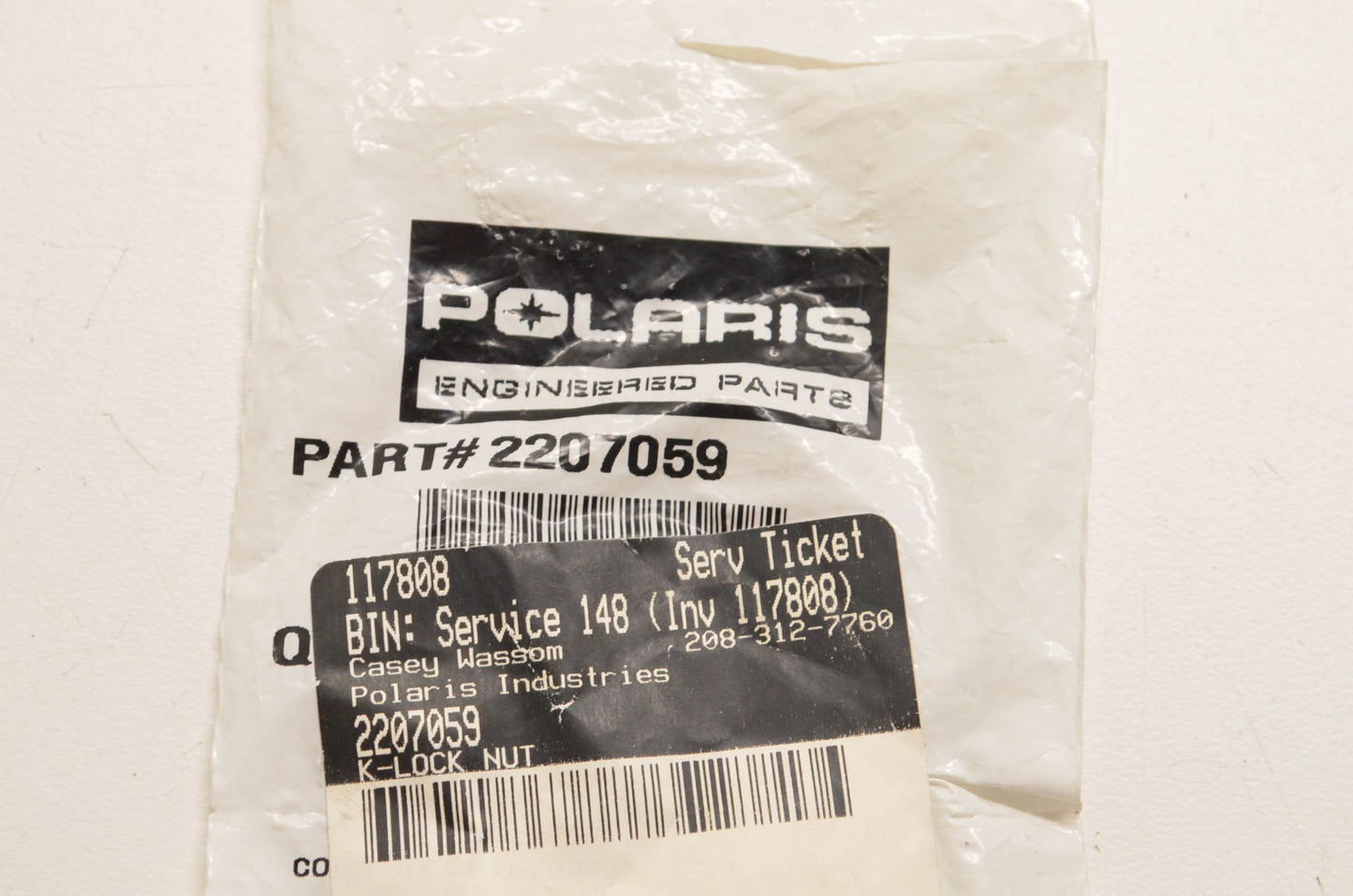 New OEM Polaris 2207059 K-Lock Nut NOS