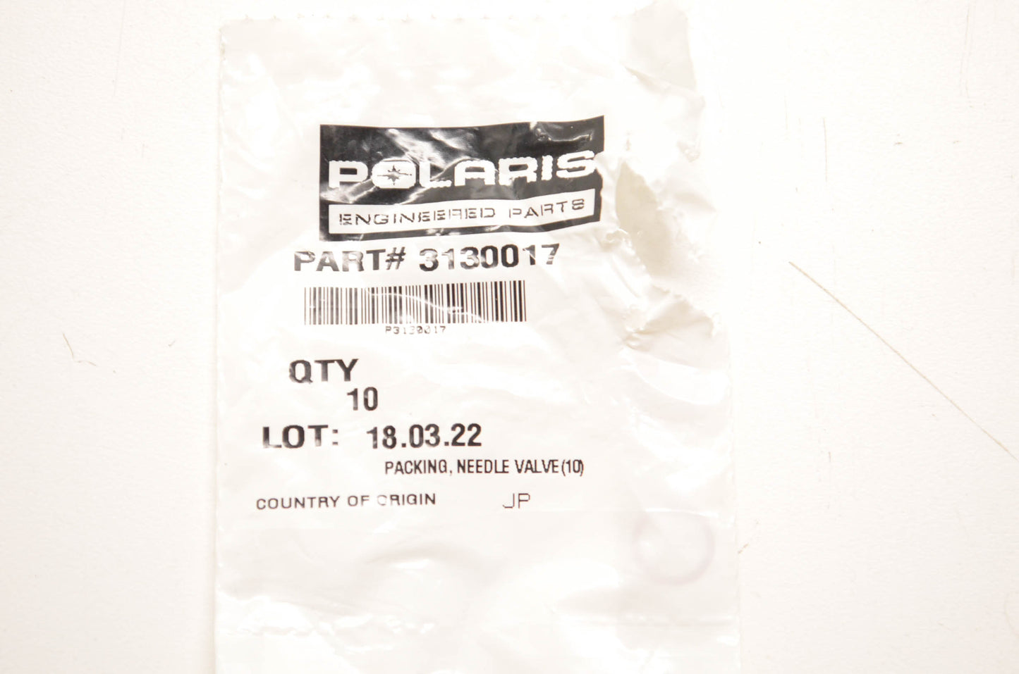 New OEM Polaris 3130017 Needle Valve Packing NOS