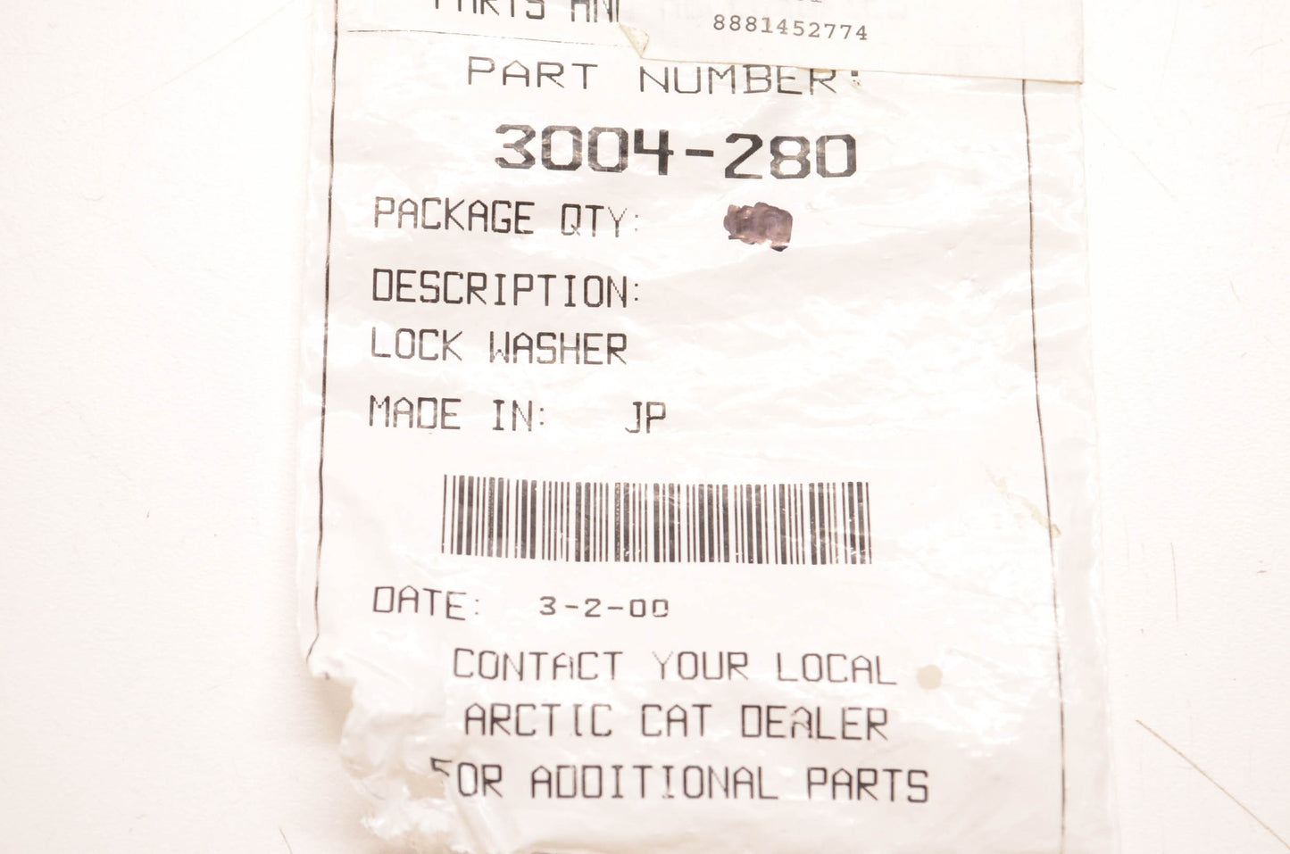 New OEM Arctic Cat 3004-280 Lock Washer Qty 2 NOS