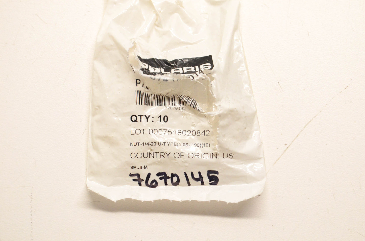 New OEM Polaris 7670145 Nut NOS