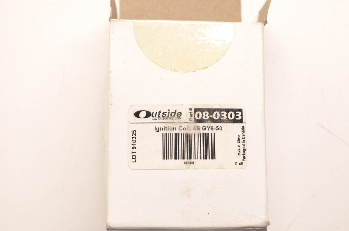 Outside 08-0303, 609-0723, 4S GY6-50 Ignition Coil NOS