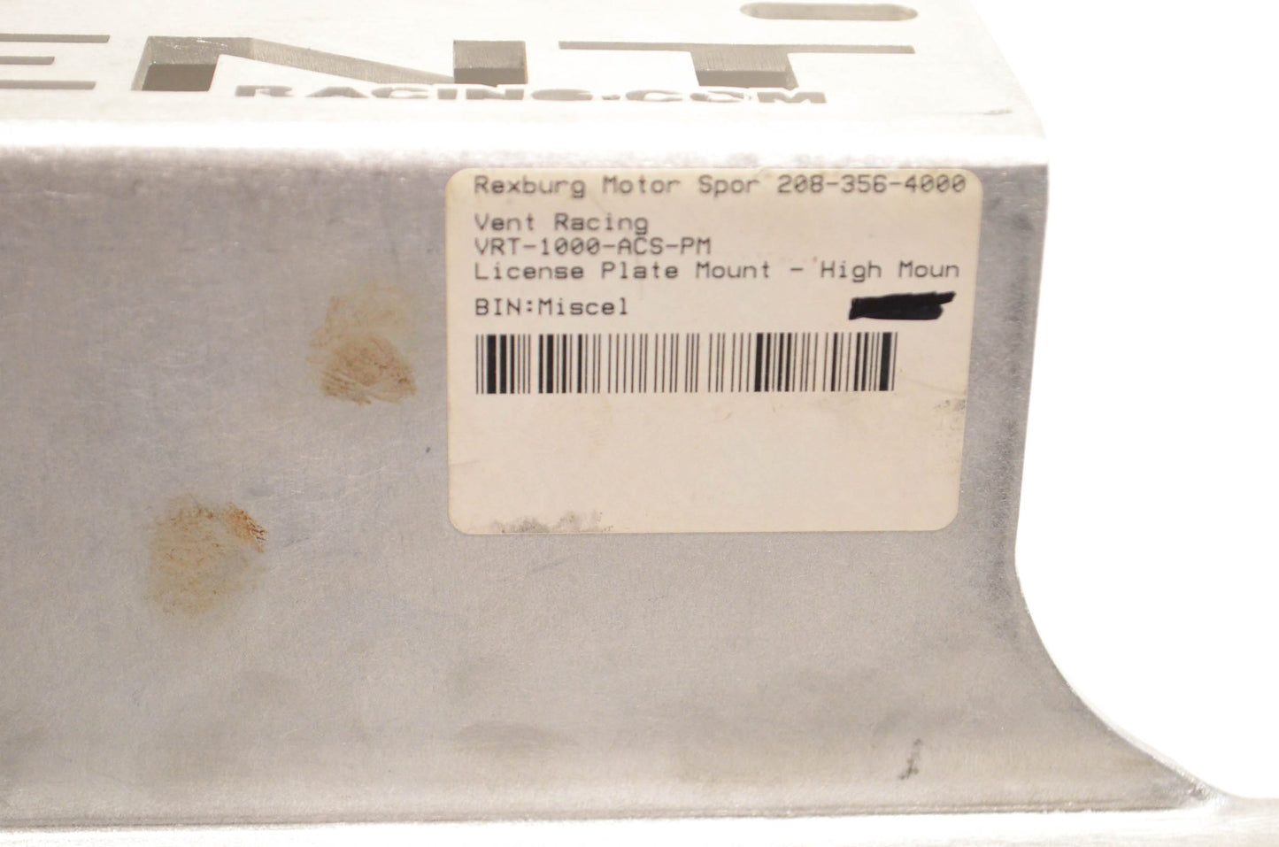 Vent Racing VRT-1000-ACS-PM, VRT-1000-ACS-XXX High Mount License Plate Mount NOS