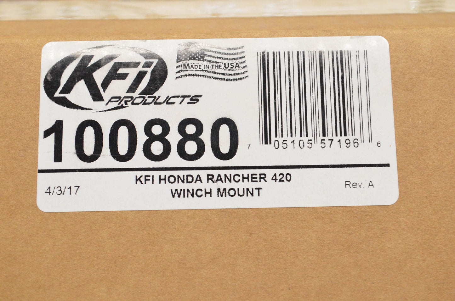 KFI 100880, 10-0880 Winch Mount Kit NOS