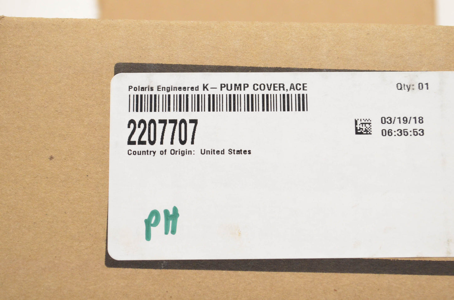 New OEM Polaris 2207707 Ace Pump Cover Kit NOS