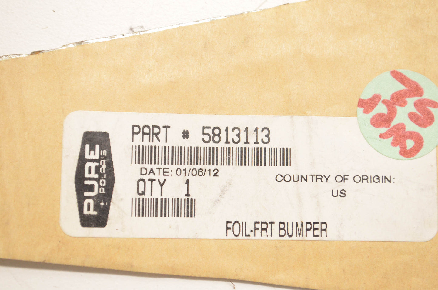 New OEM Polaris 5813113 Front Bumper Nosepan Foil NOS