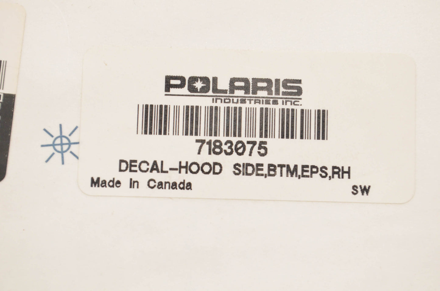 New OEM Polaris 7183075 Right Hood Side Decal NOS
