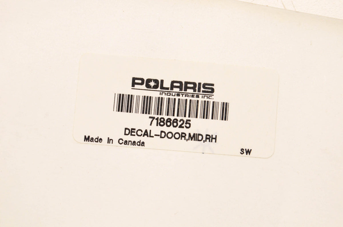New OEM Polaris 7186625 Right Mid Door Decal NOS