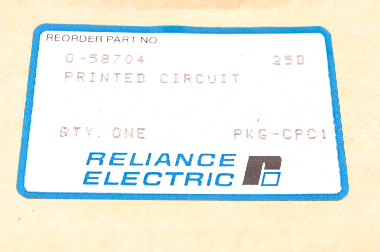 Reliance Electric 0-58704 Driver Interface Board NOS