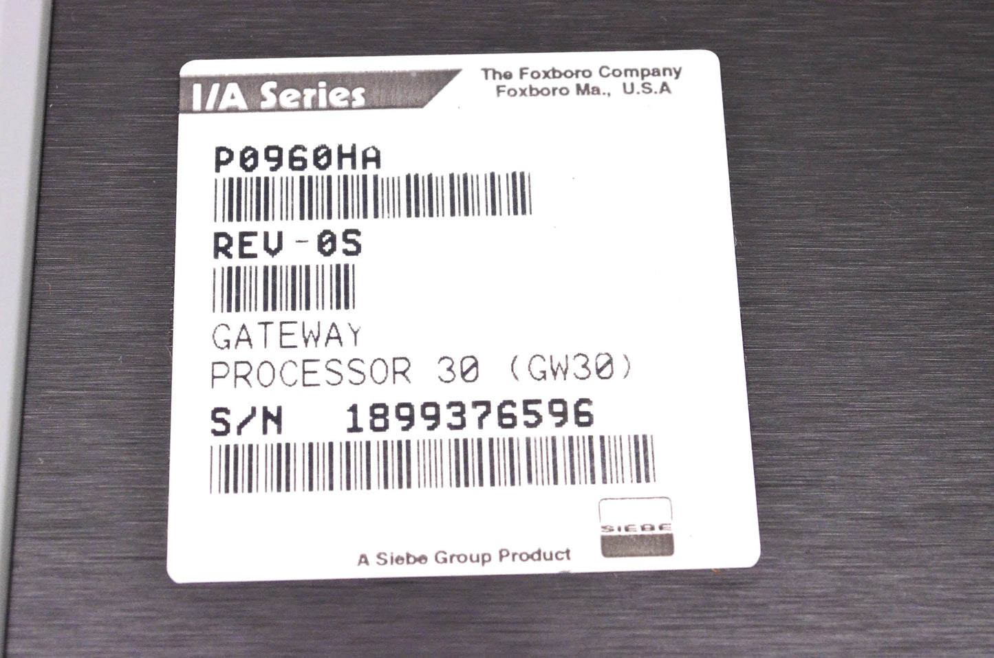 Foxboro P0960HA Gateway Processor NOS