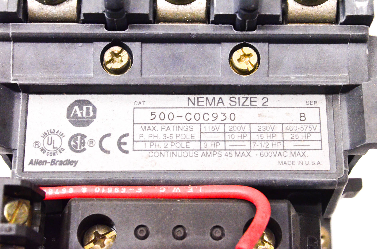 Allen Bradley 500-COC930 Contactor NOS